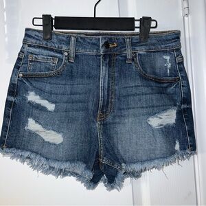 Eunina Blue Jean Shorts Distressed High-Waisted